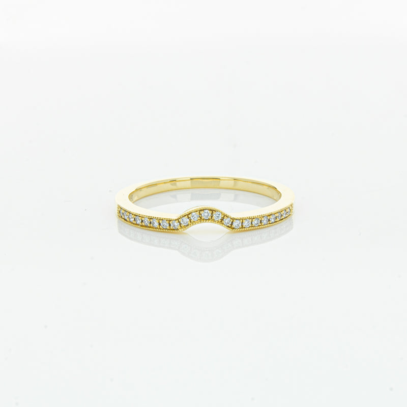 18ct Yellow Gold .08ct Diamond Eiffel Band-Ring-Walker & Hall