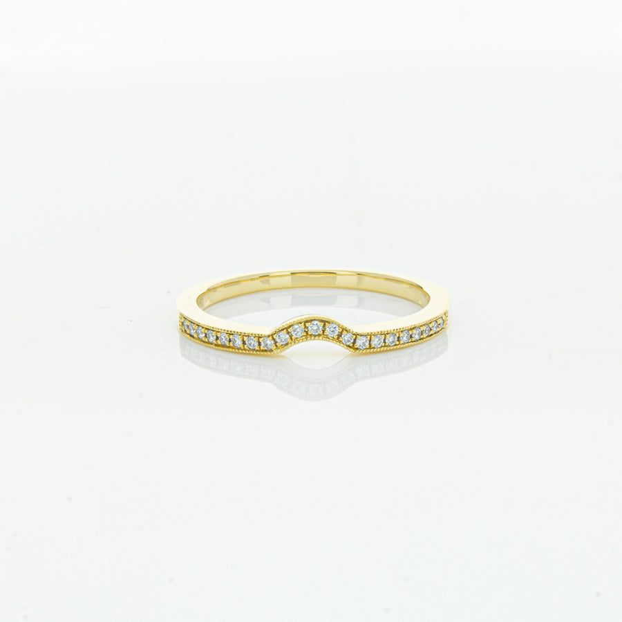 18ct Yellow Gold .08ct Diamond Eiffel Band-Ring-Walker & Hall