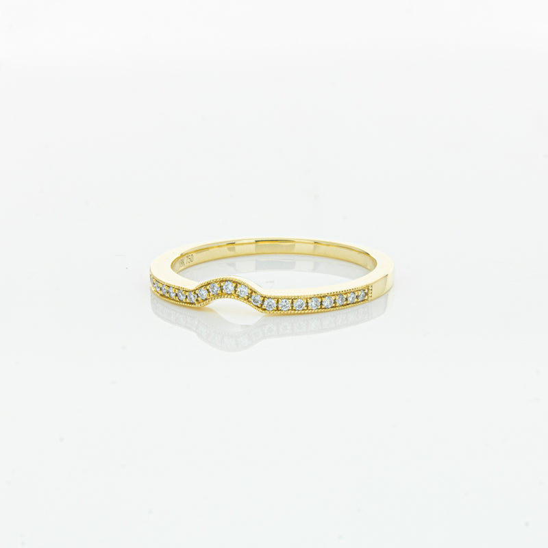 18ct Yellow Gold .08ct Diamond Eiffel Band-Ring-Walker & Hall