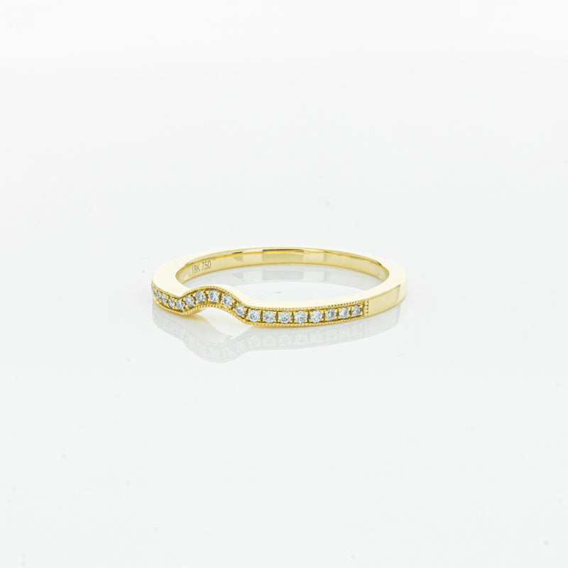 18ct Yellow Gold .08ct Diamond Eiffel Band-Ring-Walker & Hall
