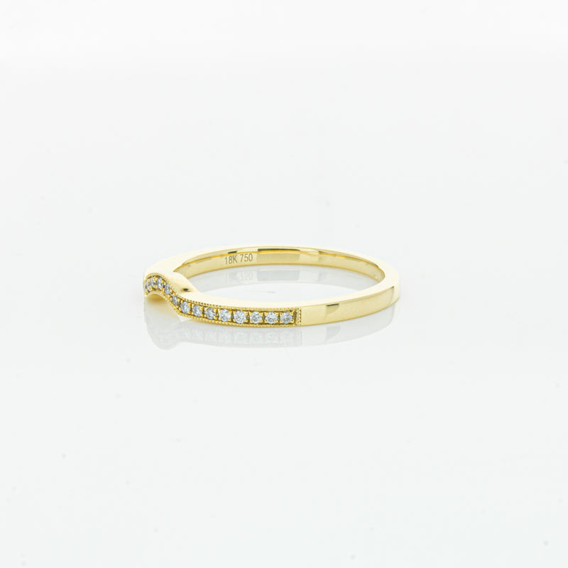 18ct Yellow Gold .08ct Diamond Eiffel Band-Ring-Walker & Hall