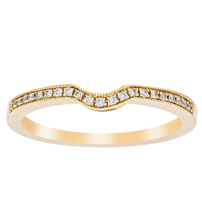 18ct Yellow Gold .08ct Diamond Eiffel Band-Ring-Walker & Hall