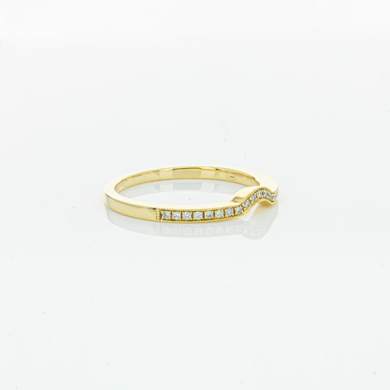 18ct Yellow Gold .08ct Diamond Eiffel Band-Ring-Walker & Hall