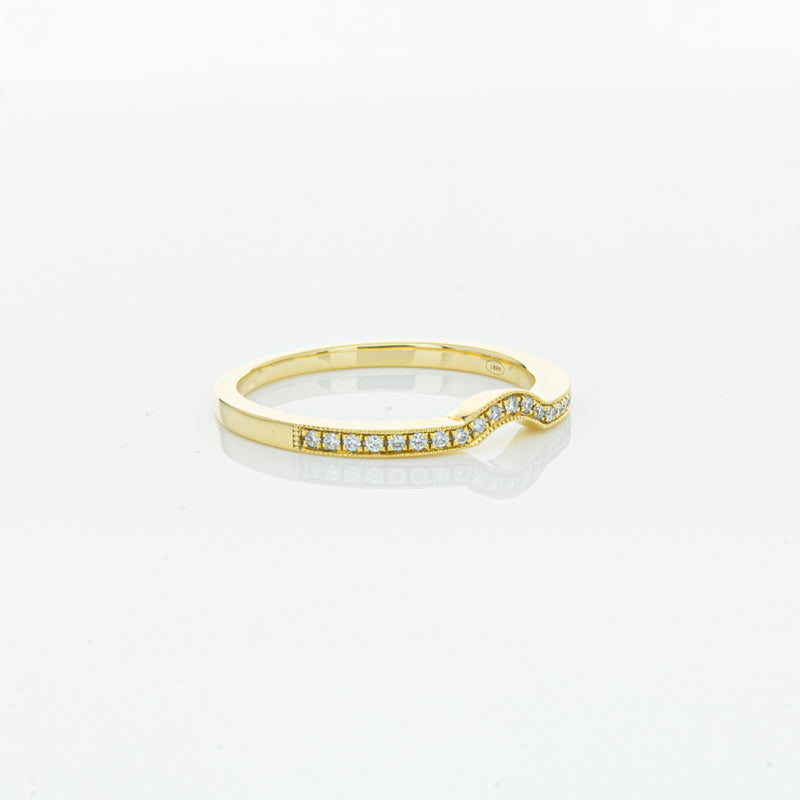 18ct Yellow Gold .08ct Diamond Eiffel Band-Ring-Walker & Hall