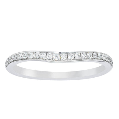 18ct White Gold .15ct Diamond Grace Band-Ring-Walker & Hall