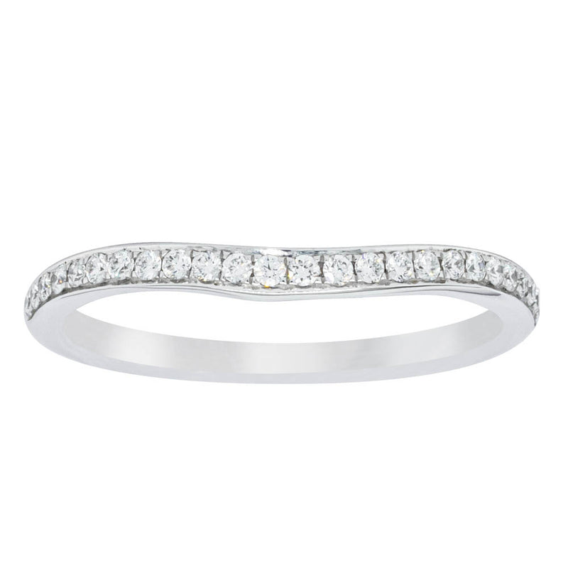 18ct White Gold .15ct Diamond Grace Band-Ring-Walker & Hall
