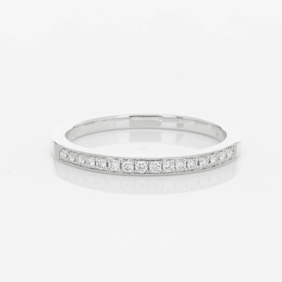 18ct White Gold .12ct Diamond Aurora Band-Ring-Walker & Hall