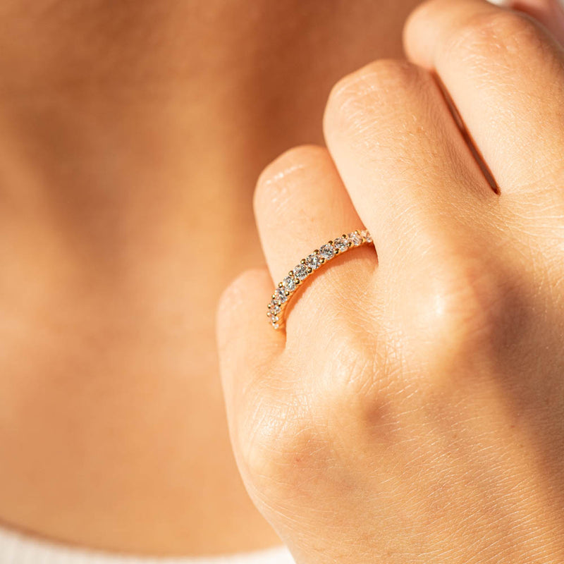 18ct Rose Gold .50ct Diamond Panorama Band-Ring-Walker & Hall