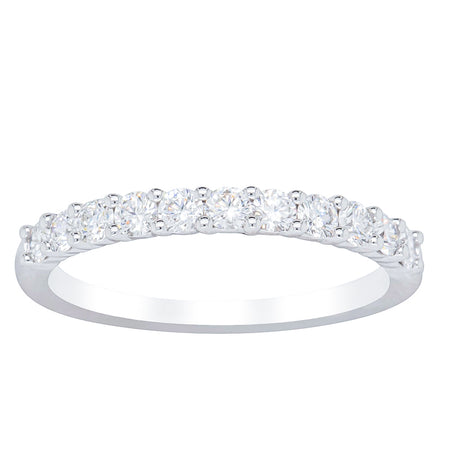 18ct White Gold .50ct Diamond Panorama Band-Ring-Walker & Hall
