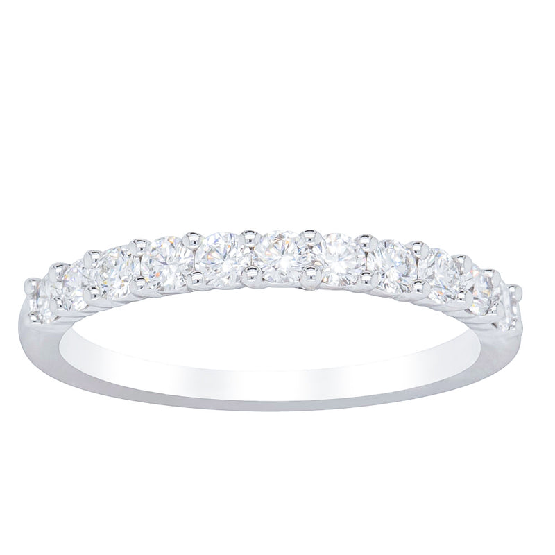 18ct White Gold .50ct Diamond Panorama Band-Ring-Walker & Hall