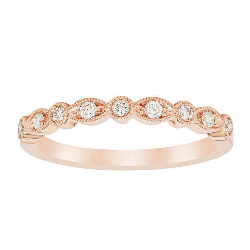 18ct Rose Gold Diamond Aura Ring-Ring-Walker & Hall