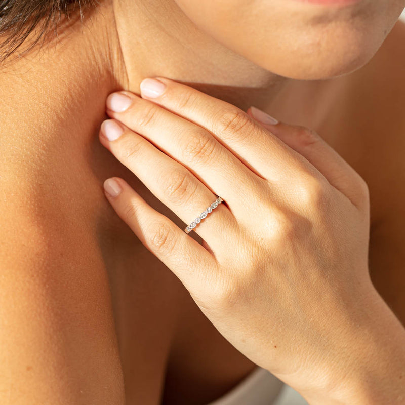 18ct White Gold Diamond Aura Ring-Ring-Walker & Hall