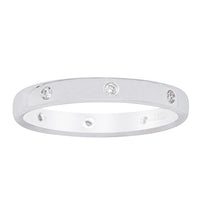 18ct White Gold .08ct Diamond Lucky Band-Ring-Walker & Hall