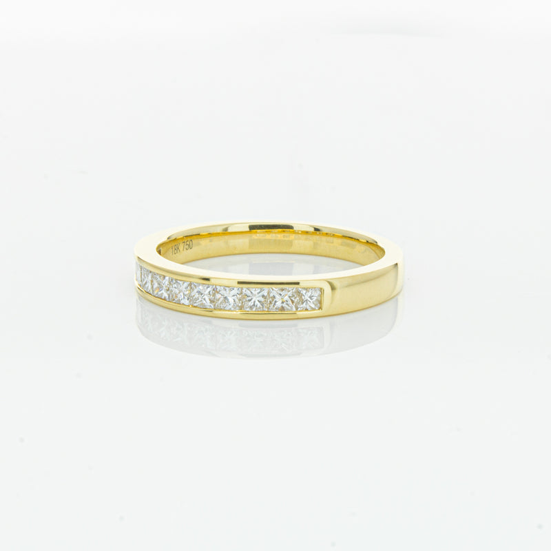 18ct Yellow Gold .50ct Princess Cut Diamond Band-Ring-Walker & Hall