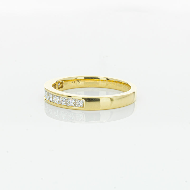 18ct Yellow Gold .50ct Princess Cut Diamond Band-Ring-Walker & Hall