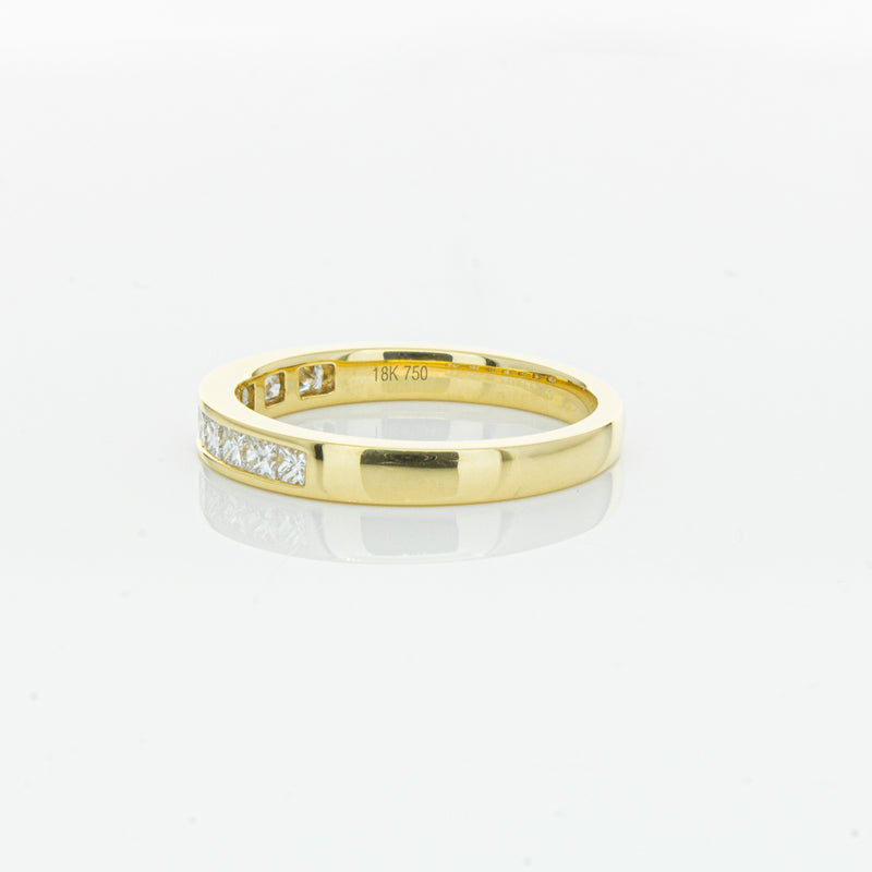 18ct Yellow Gold .50ct Princess Cut Diamond Band-Ring-Walker & Hall