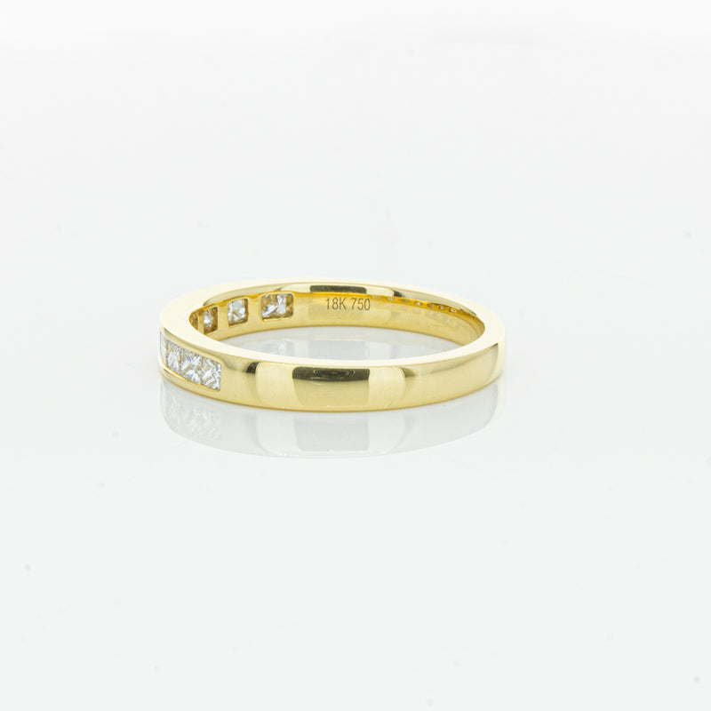 18ct Yellow Gold .50ct Princess Cut Diamond Band-Ring-Walker & Hall