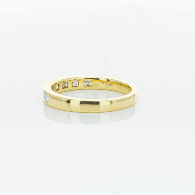 18ct Yellow Gold .50ct Princess Cut Diamond Band-Ring-Walker & Hall