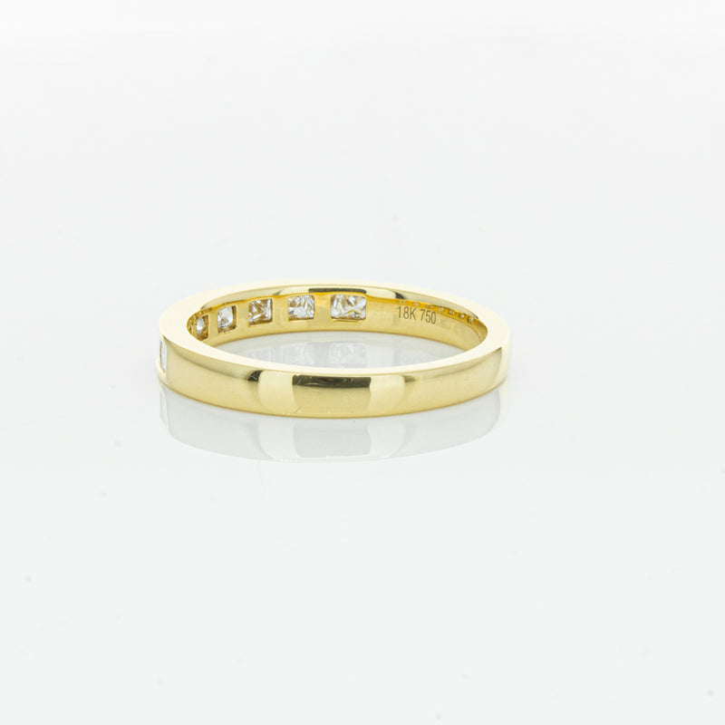 18ct Yellow Gold .50ct Princess Cut Diamond Band-Ring-Walker & Hall