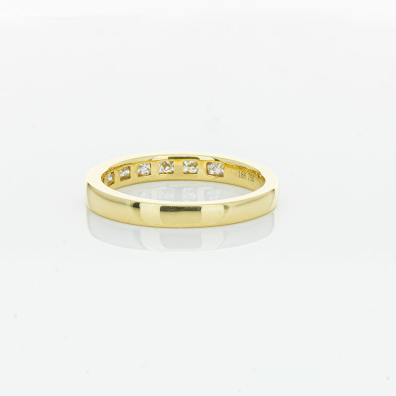 18ct Yellow Gold .50ct Princess Cut Diamond Band-Ring-Walker & Hall