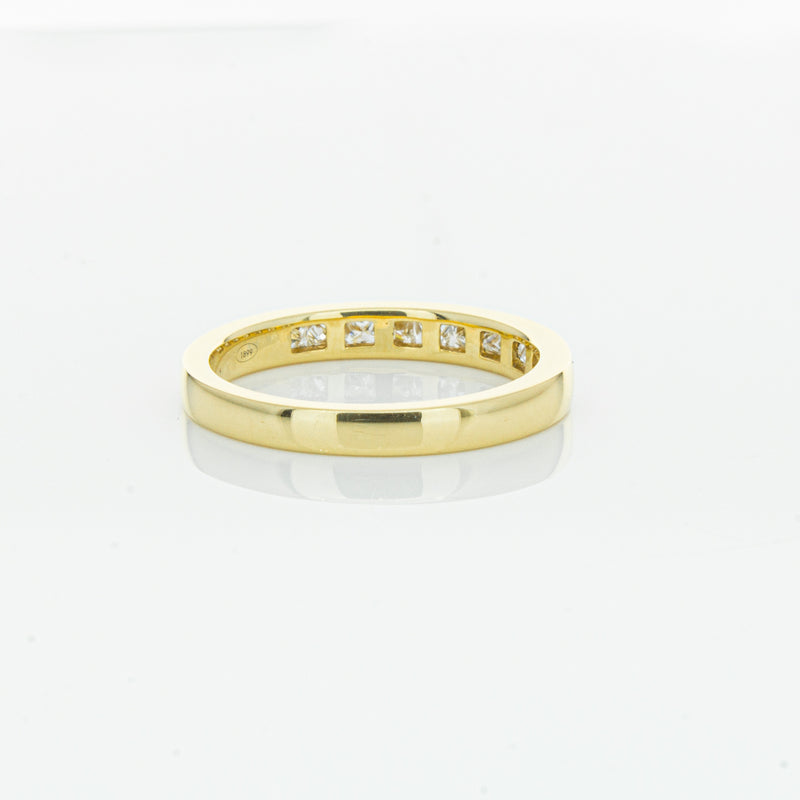 18ct Yellow Gold .50ct Princess Cut Diamond Band-Ring-Walker & Hall