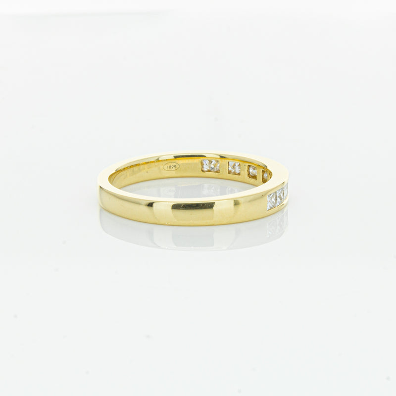 18ct Yellow Gold .50ct Princess Cut Diamond Band-Ring-Walker & Hall