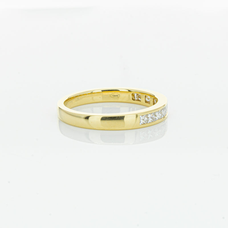 18ct Yellow Gold .50ct Princess Cut Diamond Band-Ring-Walker & Hall