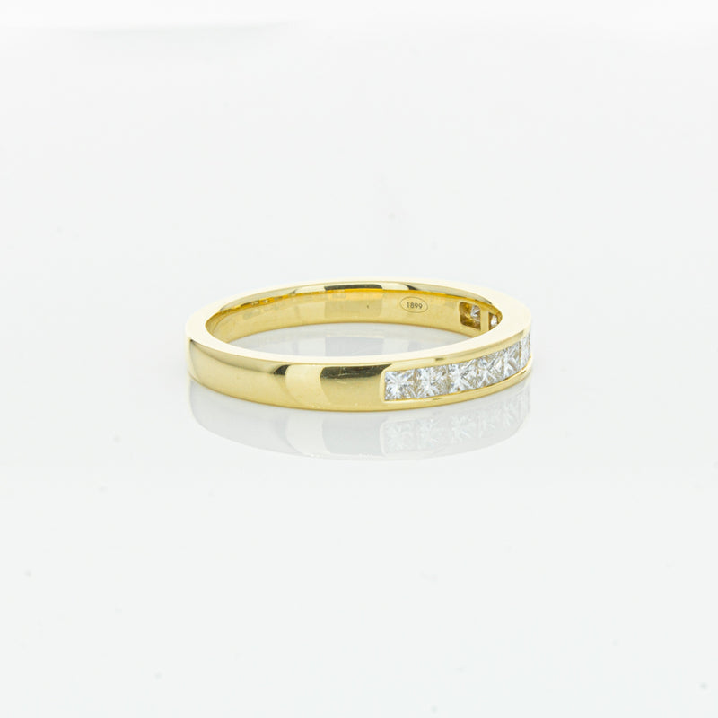 18ct Yellow Gold .50ct Princess Cut Diamond Band-Ring-Walker & Hall