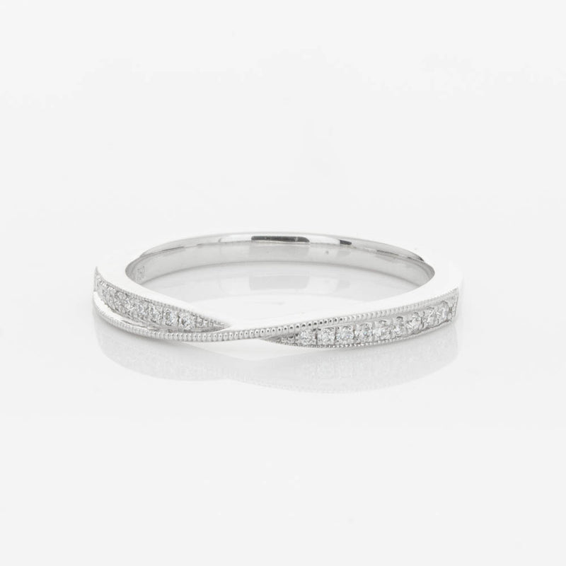 18ct White Gold .09ct Diamond Zenith Band-Ring-Walker & Hall