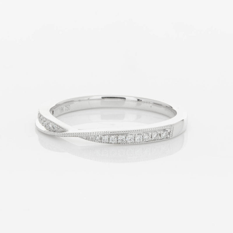 18ct White Gold .09ct Diamond Zenith Band-Ring-Walker & Hall