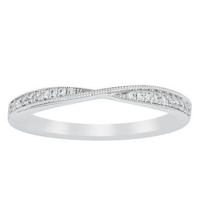 18ct White Gold .09ct Diamond Zenith Band-Ring-Walker & Hall