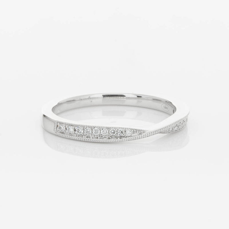 18ct White Gold .09ct Diamond Zenith Band-Ring-Walker & Hall