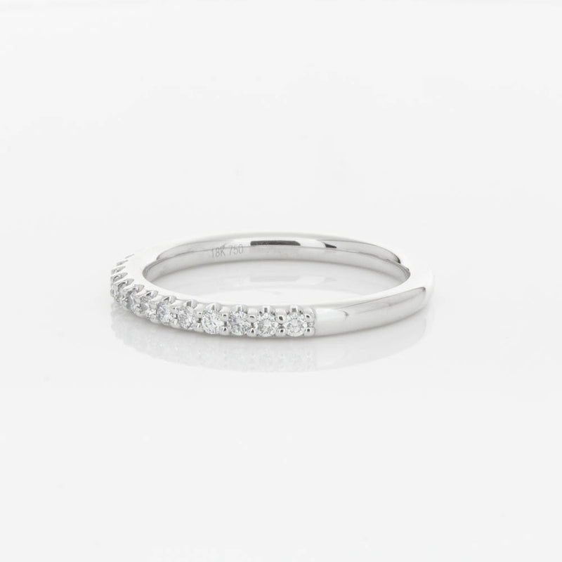 18ct White Gold .20ct Diamond Manhattan Band-Ring-Walker & Hall