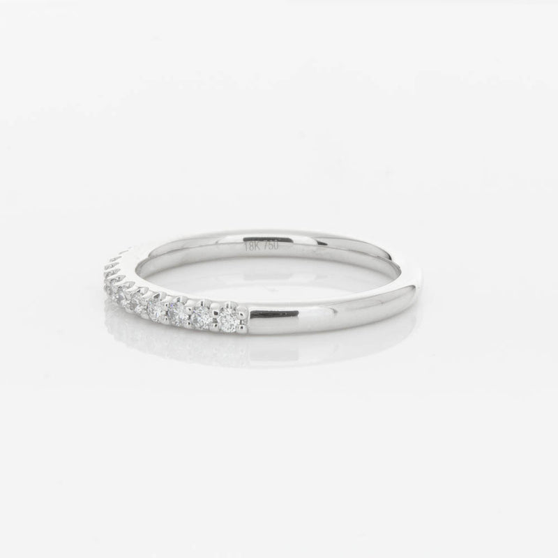 18ct White Gold .20ct Diamond Manhattan Band-Ring-Walker & Hall