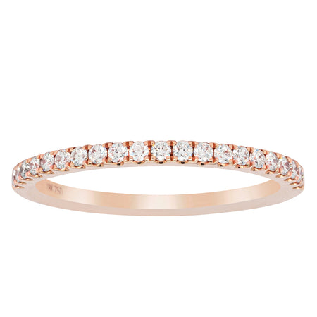 18ct Rose Gold Diamond Millie Band-Ring-Walker & Hall