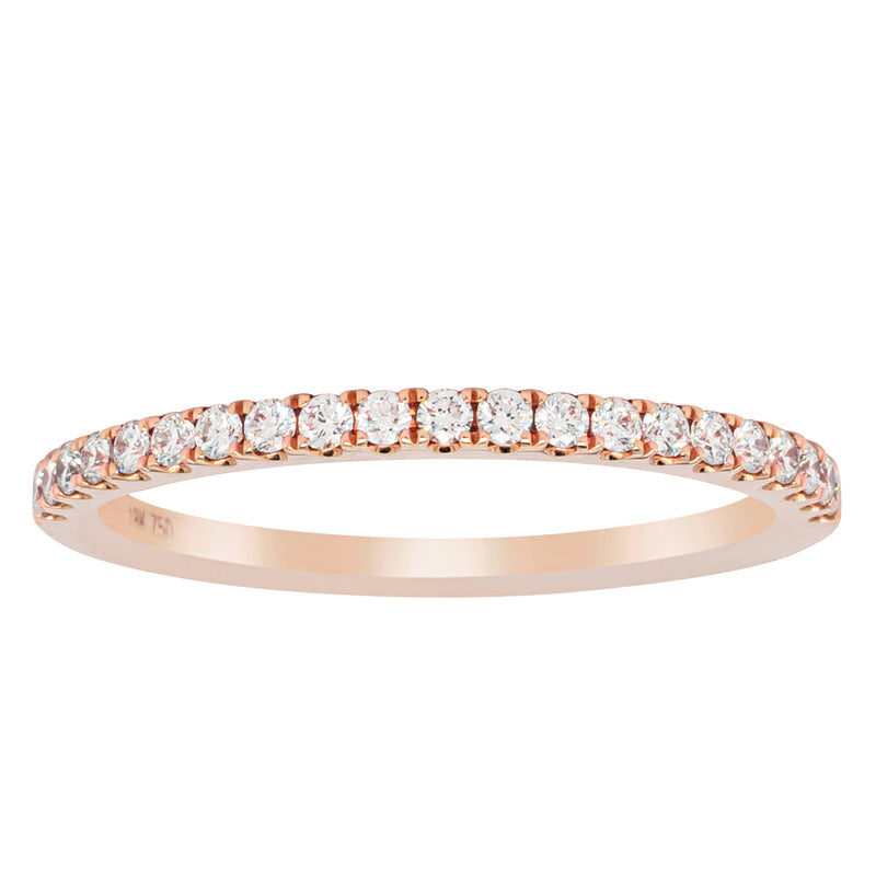 18ct Rose Gold Diamond Millie Band-Ring-Walker & Hall