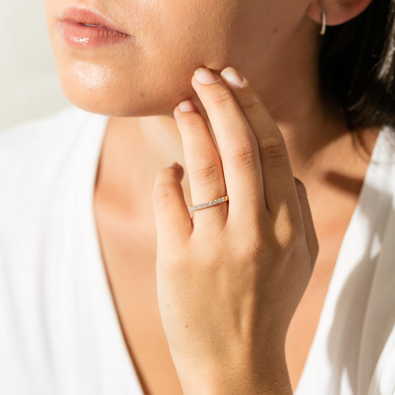 18ct Yellow Gold .33ct Diamond Bella Band-Ring-Walker & Hall