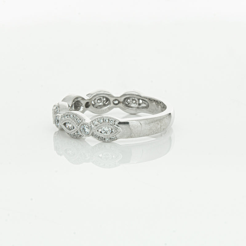 18ct White Gold Diamond Band-Ring-Walker & Hall