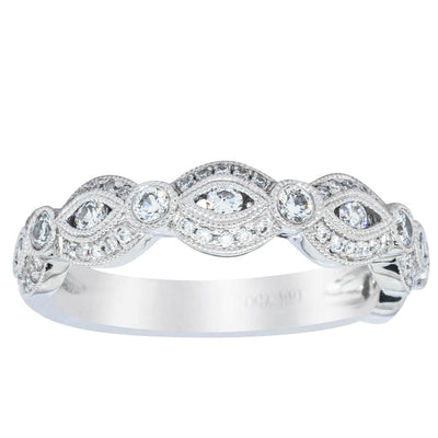 18ct White Gold Diamond Band-Ring-Walker & Hall