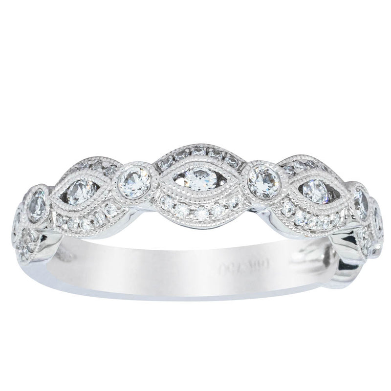 18ct White Gold Diamond Band-Ring-Walker & Hall