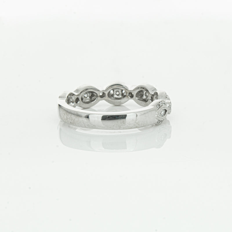 18ct White Gold Diamond Band-Ring-Walker & Hall