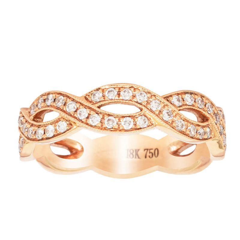 18ct Rose Gold Diamond Band-Ring-Walker & Hall