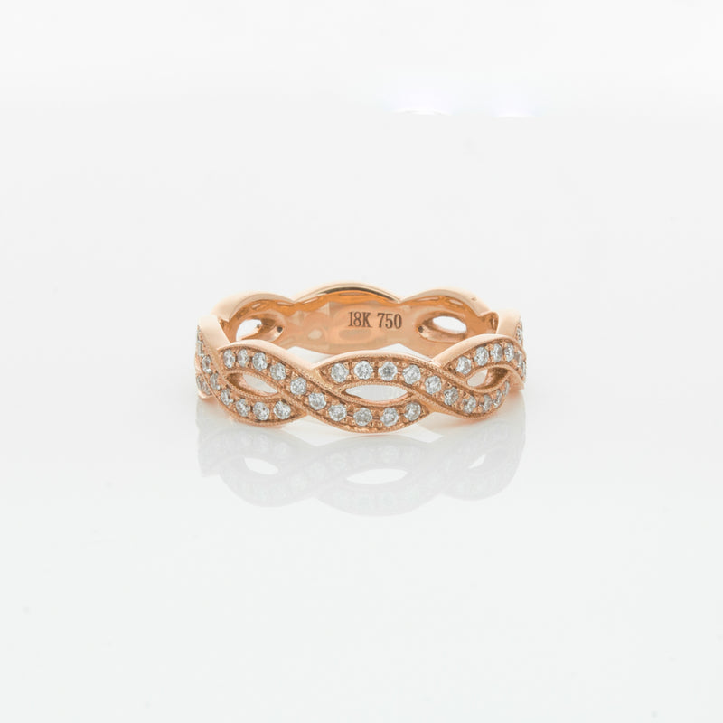 18ct Rose Gold Diamond Band-Ring-Walker & Hall