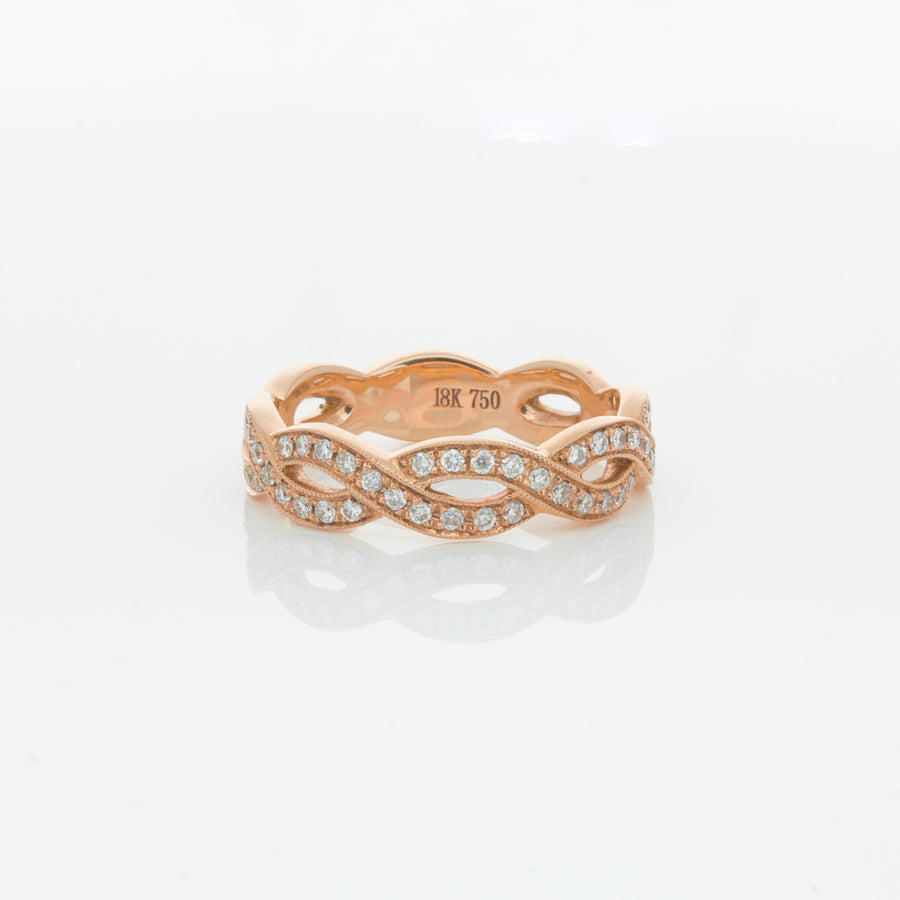 18ct Rose Gold Diamond Band-Ring-Walker & Hall