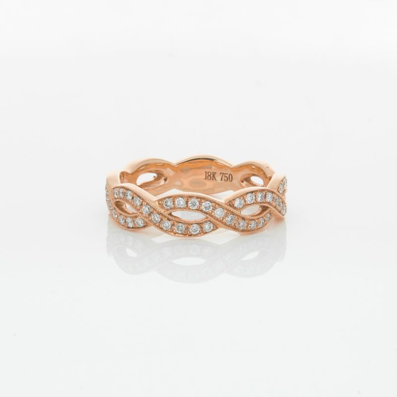 18ct Rose Gold Diamond Band-Ring-Walker & Hall