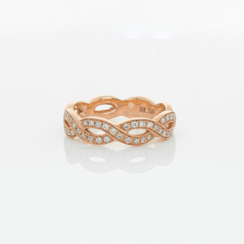 18ct Rose Gold Diamond Band-Ring-Walker & Hall