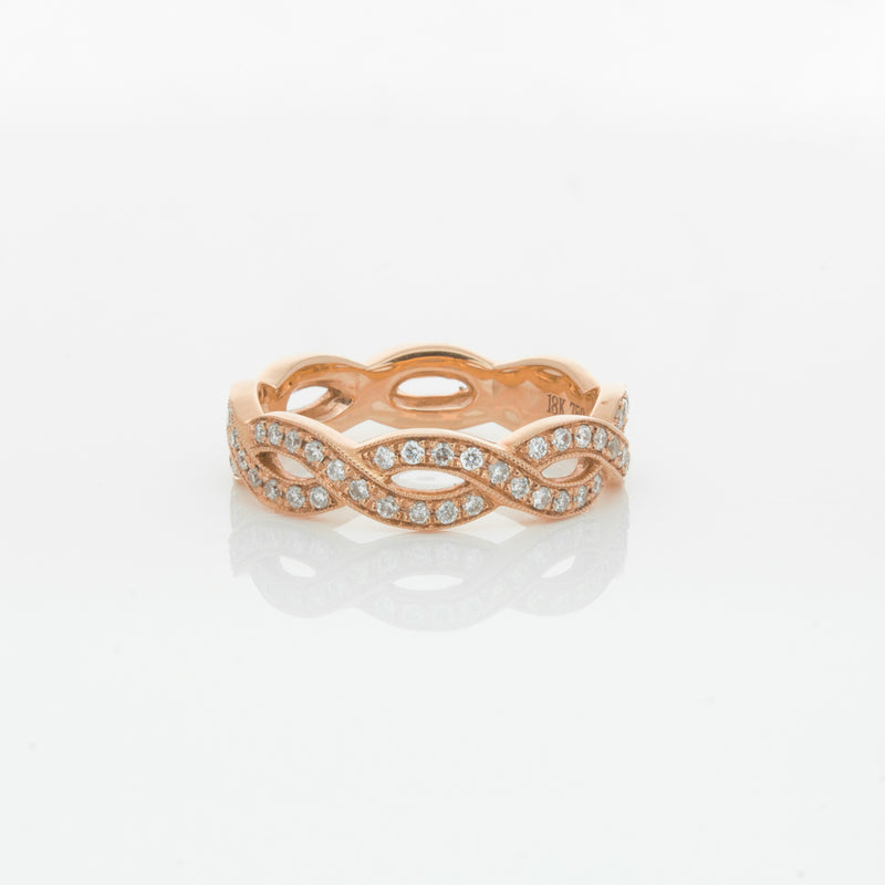 18ct Rose Gold Diamond Band-Ring-Walker & Hall