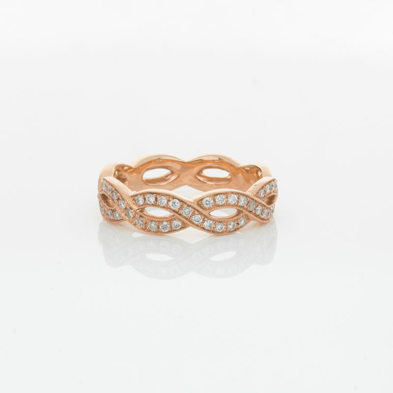 18ct Rose Gold Diamond Band-Ring-Walker & Hall