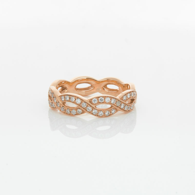 18ct Rose Gold Diamond Band-Ring-Walker & Hall