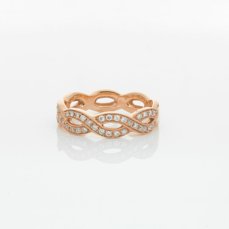 18ct Rose Gold Diamond Band-Ring-Walker & Hall